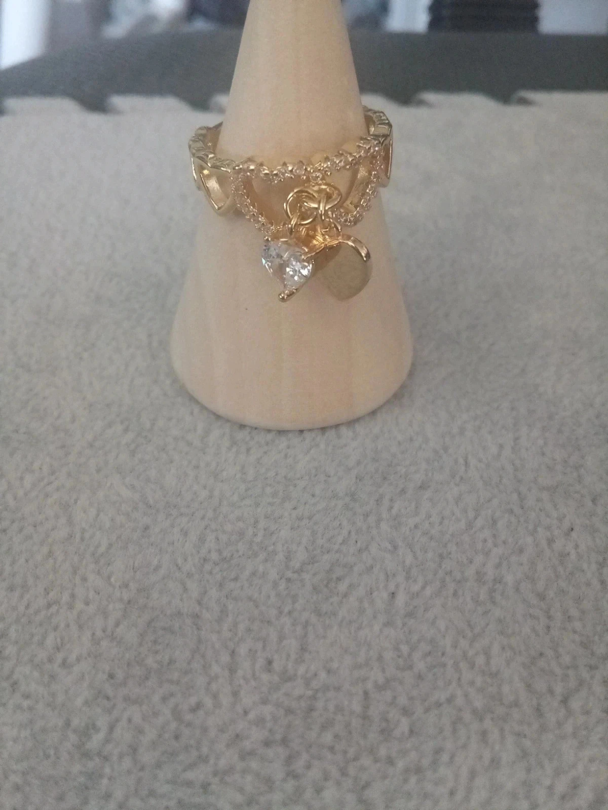 Bague pendentif coeur acier inoxydable – photo 5